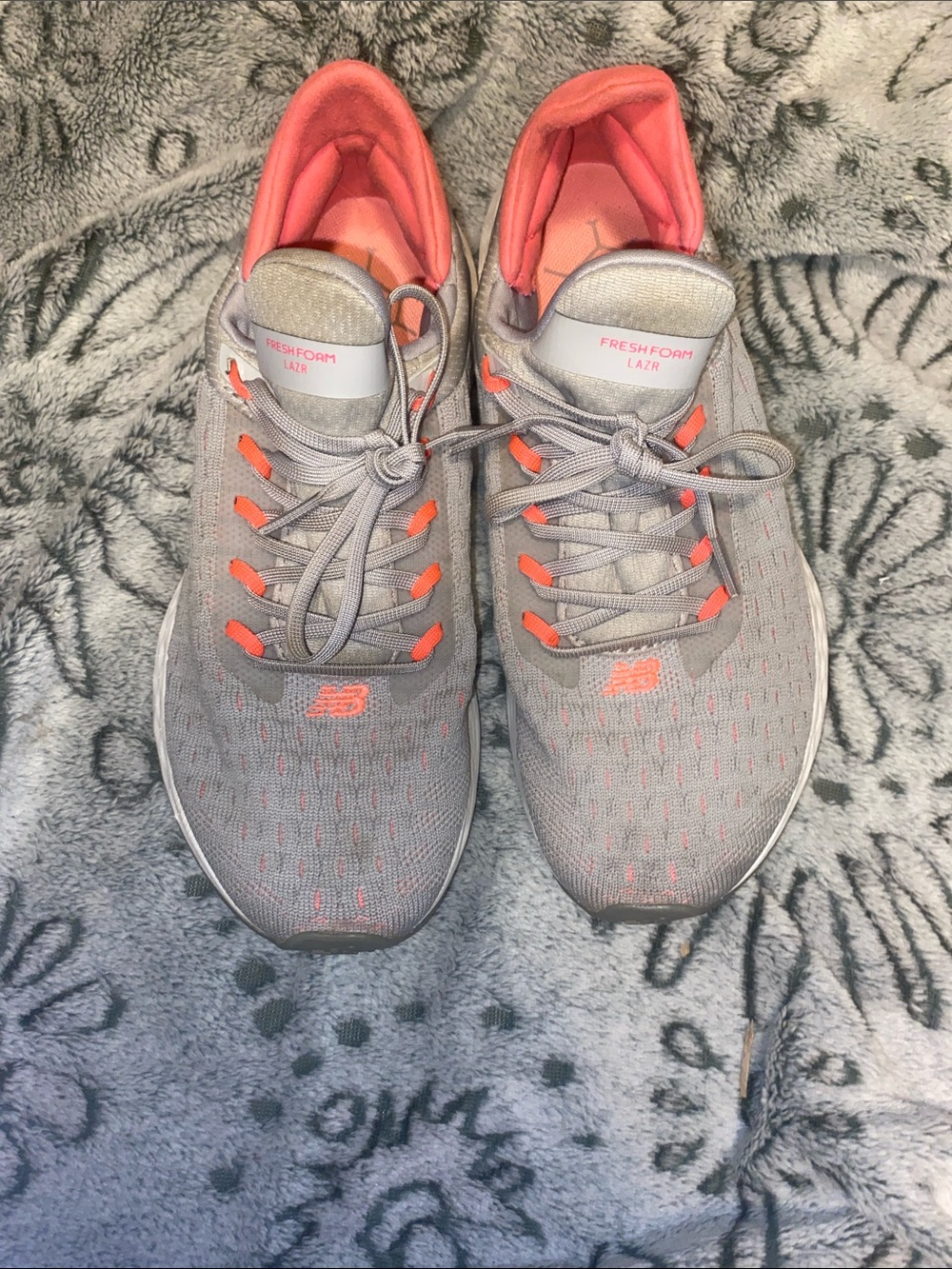 New Balance Women's Gray & Coral Athletic Running Shoes